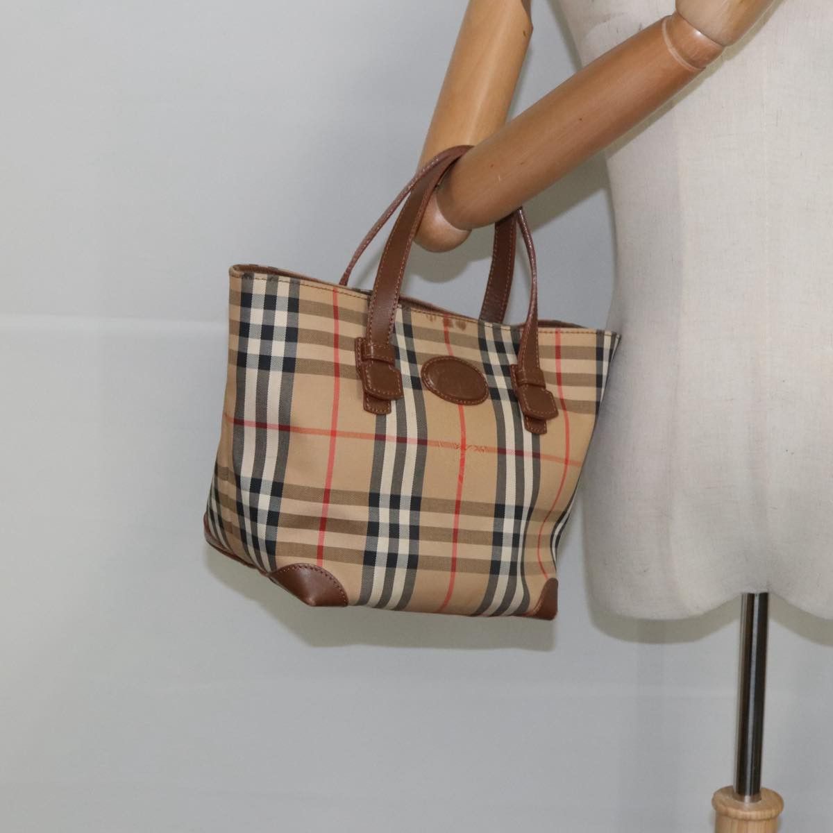 Burberry Nova Check Beige Canvas Handbag (Pre-Owned) Size ONE SIZE - 11 Thumbnail