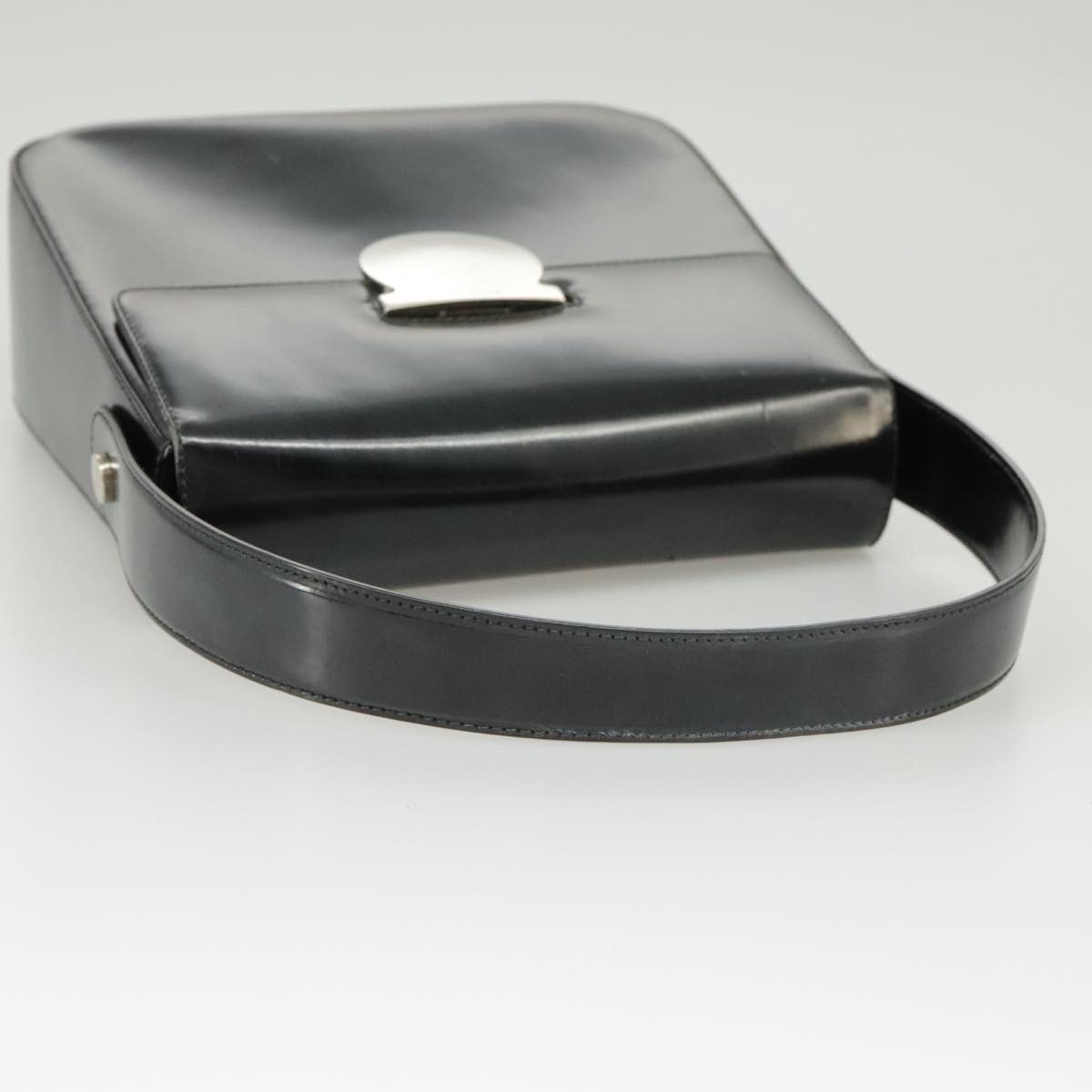 Salvatore Ferragamo Gancini Black Leather Handbag (Pre-Owned) Size ONE SIZE - 5 Thumbnail