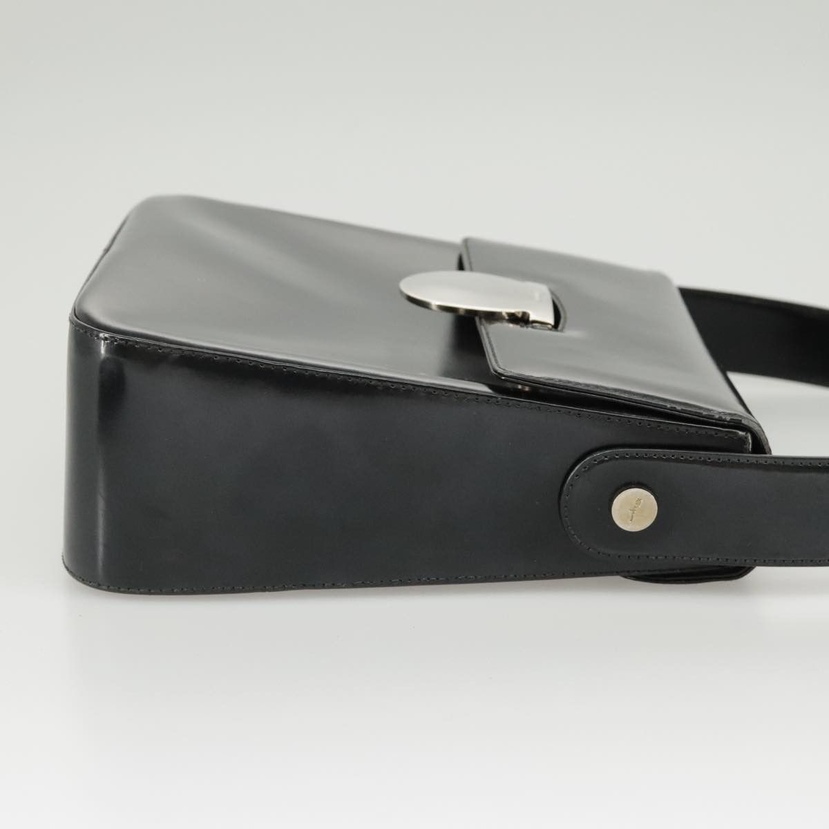 Salvatore Ferragamo Gancini Black Leather Handbag (Pre-Owned) Size ONE SIZE - 3 Thumbnail
