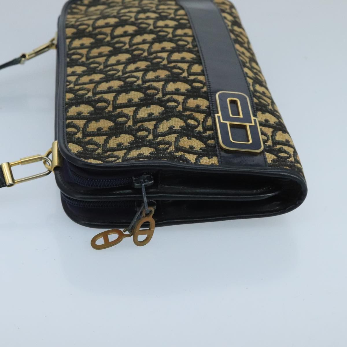 Dior Trotter Navy Canvas Shoulder Bag (Pre-Owned) Size ONE SIZE - 3 Thumbnail