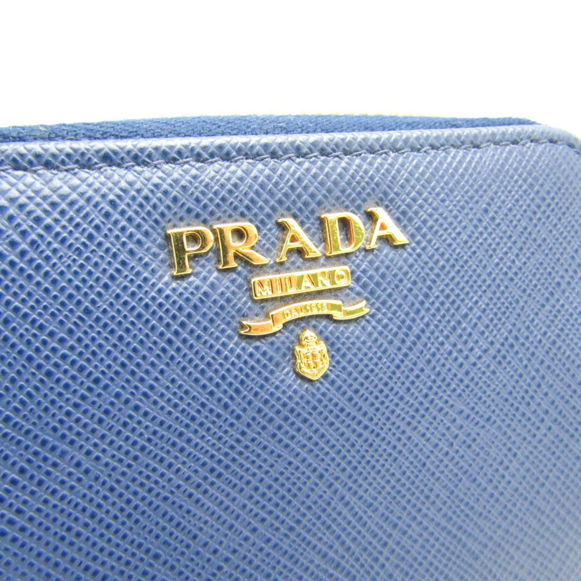 Prada Saffiano Blue Leather Wallet (Pre-Owned) Size ONE SIZE - 7 Thumbnail