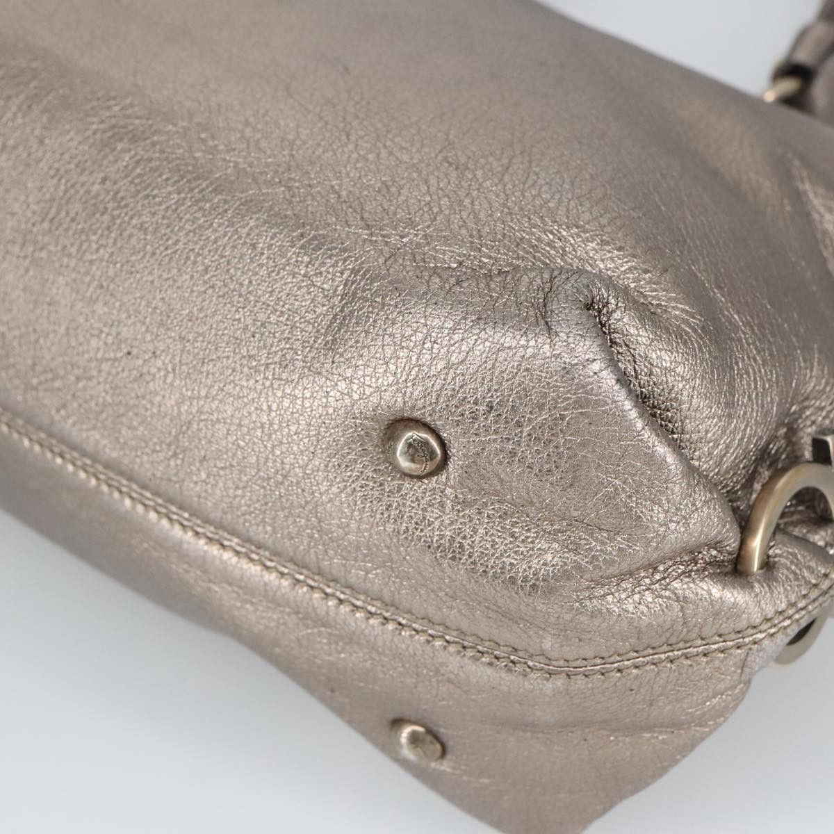 Salvatore Ferragamo Gancini Silver Leather Handbag (Pre-Owned) Size ONE SIZE - 7 Thumbnail