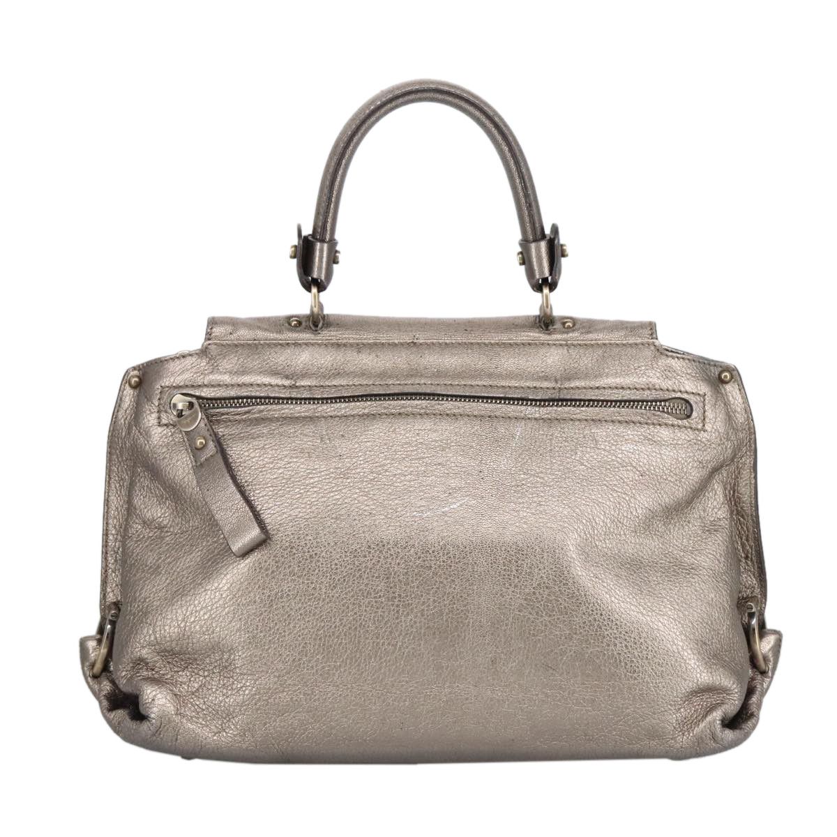 Salvatore Ferragamo Gancini Silver Leather Handbag (Pre-Owned) Size ONE SIZE - 2 Thumbnail