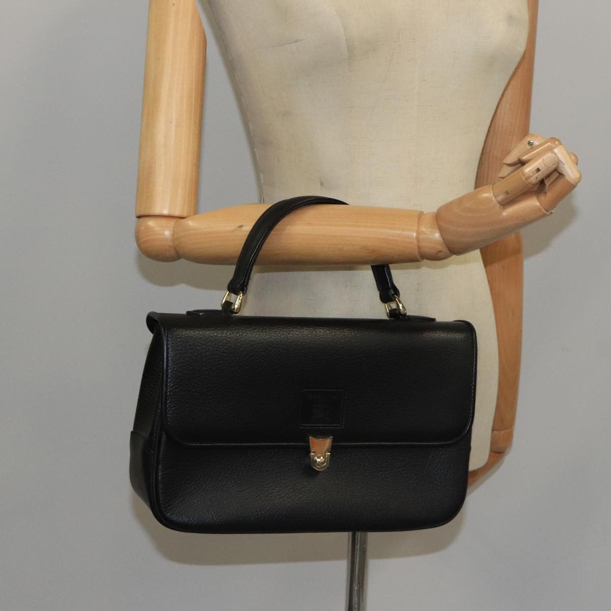 Burberry Black Leather Handbag (Pre-Owned) Size ONE SIZE - 11 Thumbnail