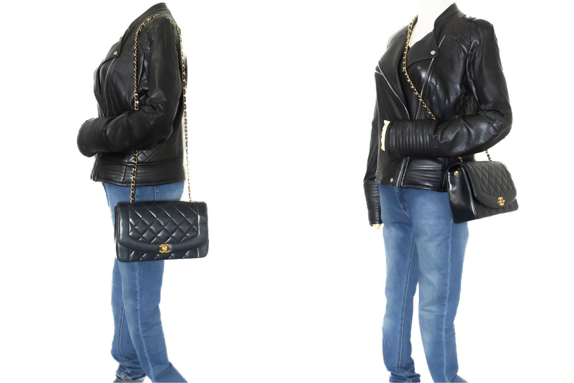 Chanel Diana Black Leather Shoulder Bag (Pre-Owned) Size ONE SIZE - 11 Thumbnail