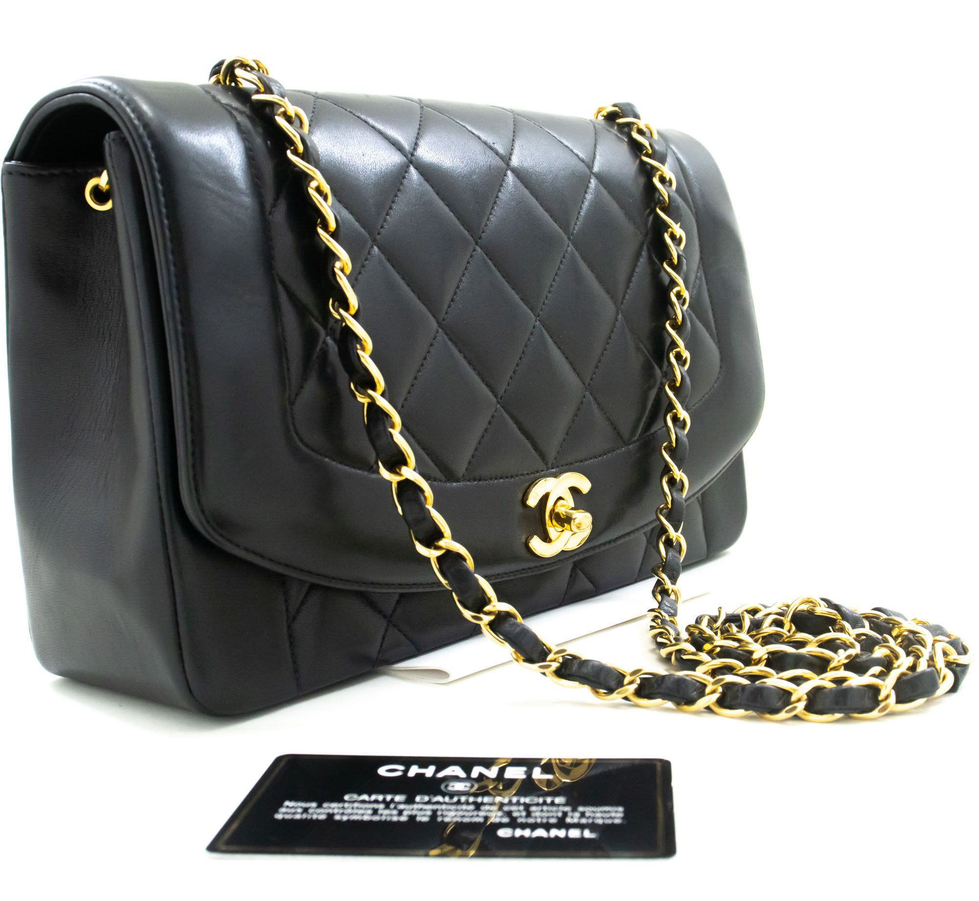 Chanel Diana Black Leather Shoulder Bag (Pre-Owned) Size ONE SIZE - 4 Thumbnail
