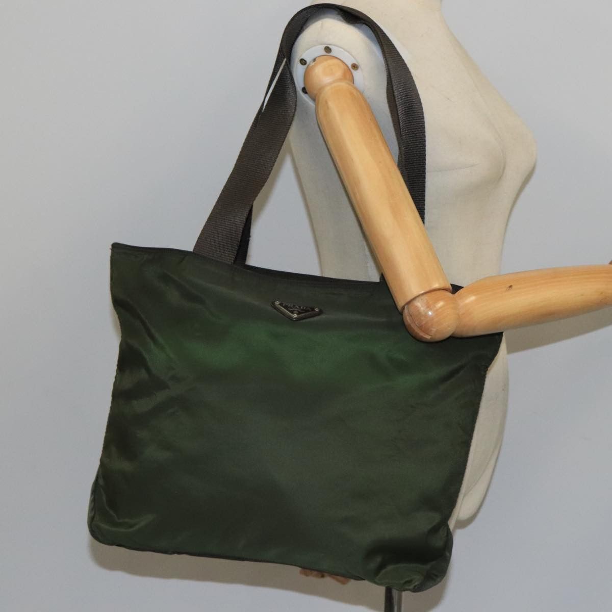 Prada Re-Nylon Khaki Synthetic Tote Bag (Pre-Owned) Size ONE SIZE - 17 Thumbnail