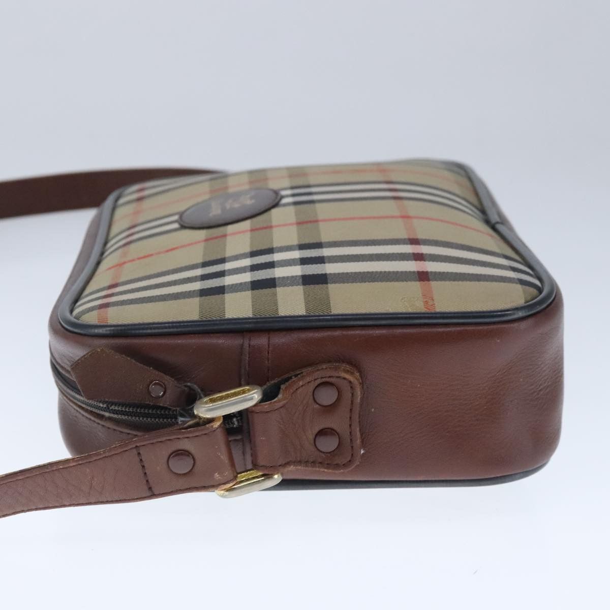 Burberry Nova Check Beige Canvas Shoulder Bag (Pre-Owned) Size ONE SIZE - 3 Thumbnail