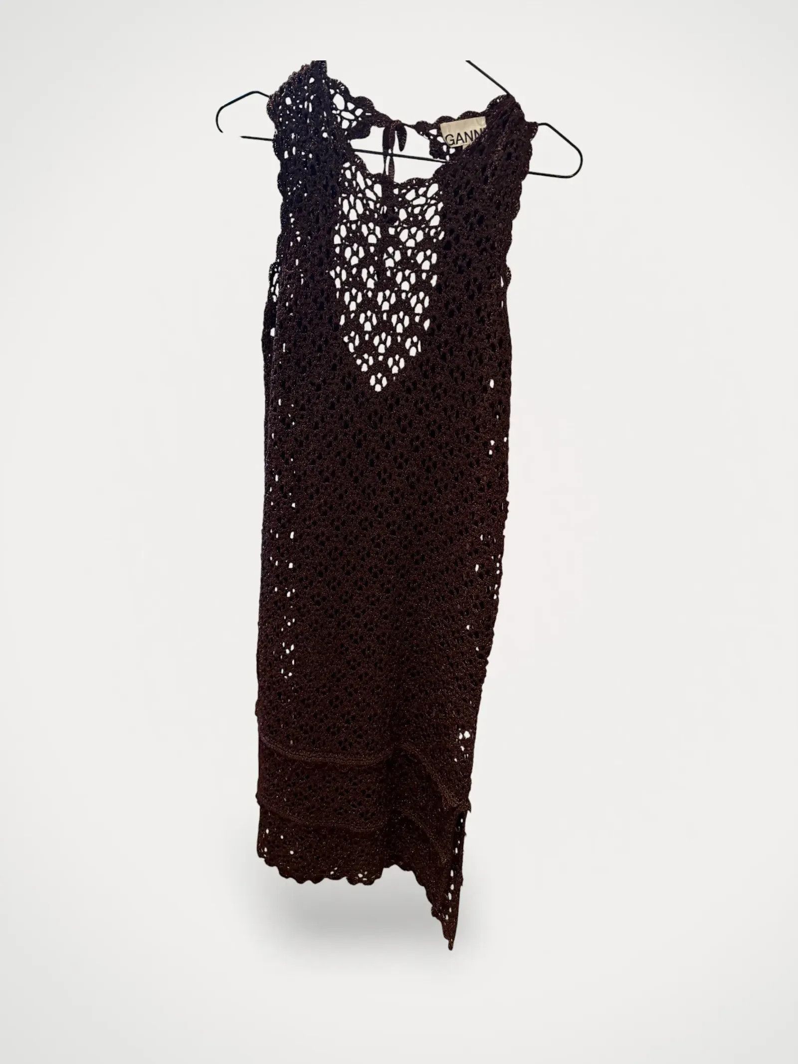 Ganni Ganni Metallic Crochet Midi Dress Dress Size XS / US 0-2 / IT 36-38 - 2 Thumbnail