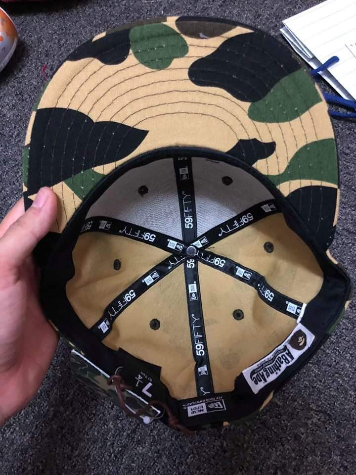 Bape A bathing ape New Era 1st yellow camo cap hat | Grailed