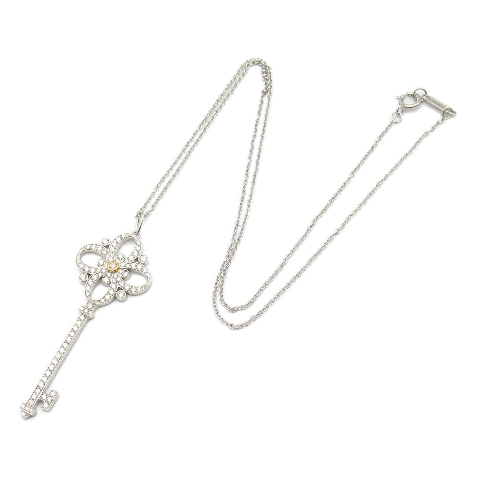 Tiffany & Co. Tiffany Co Diamond Victoria Quay Pink Necklace Pt950 Platinum K18Wg (White Gold) Clear Size ONE SIZE - 2 Thumbnail