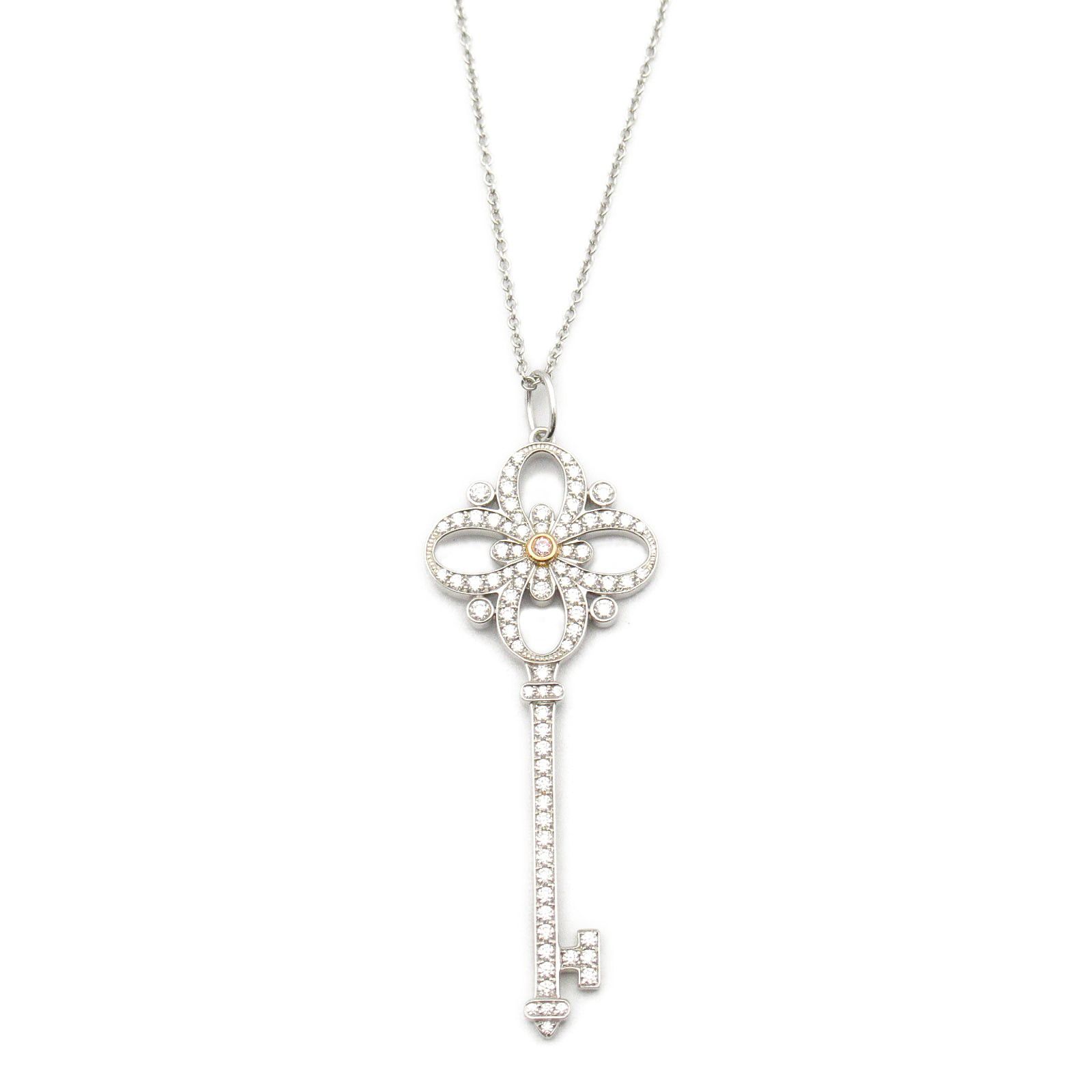 Tiffany & Co. Tiffany Co Diamond Victoria Quay Pink Necklace Pt950 Platinum K18Wg (White Gold) Clear Size ONE SIZE - 3 Thumbnail