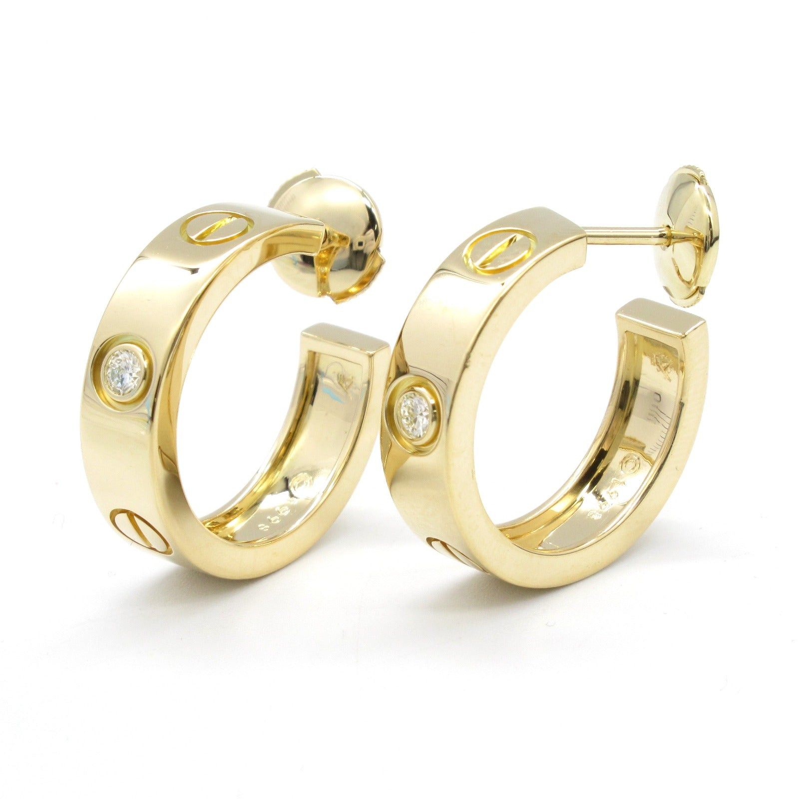 Cartier Cartier Love Diamond Earrings K18 (Yellow Gold) Clear Size ONE SIZE - 2 Thumbnail