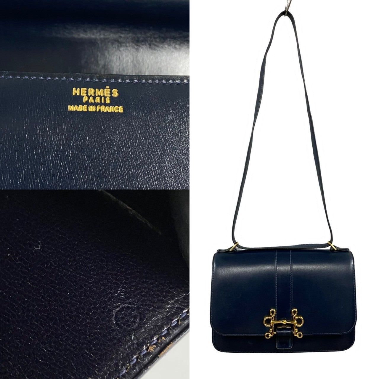 Hermes Hermes Shoulder Bag Blue Leather Size ONE SIZE - 3 Thumbnail
