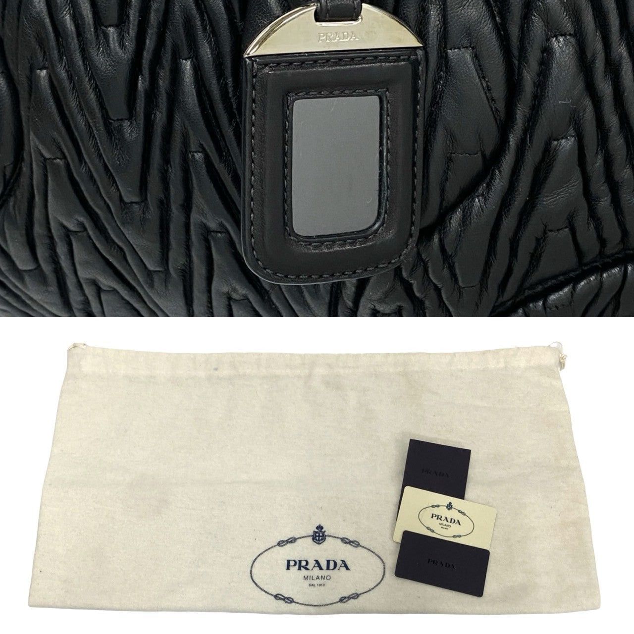 Prada Prada Shoulder Bag Black Leather Size ONE SIZE - 9 Thumbnail