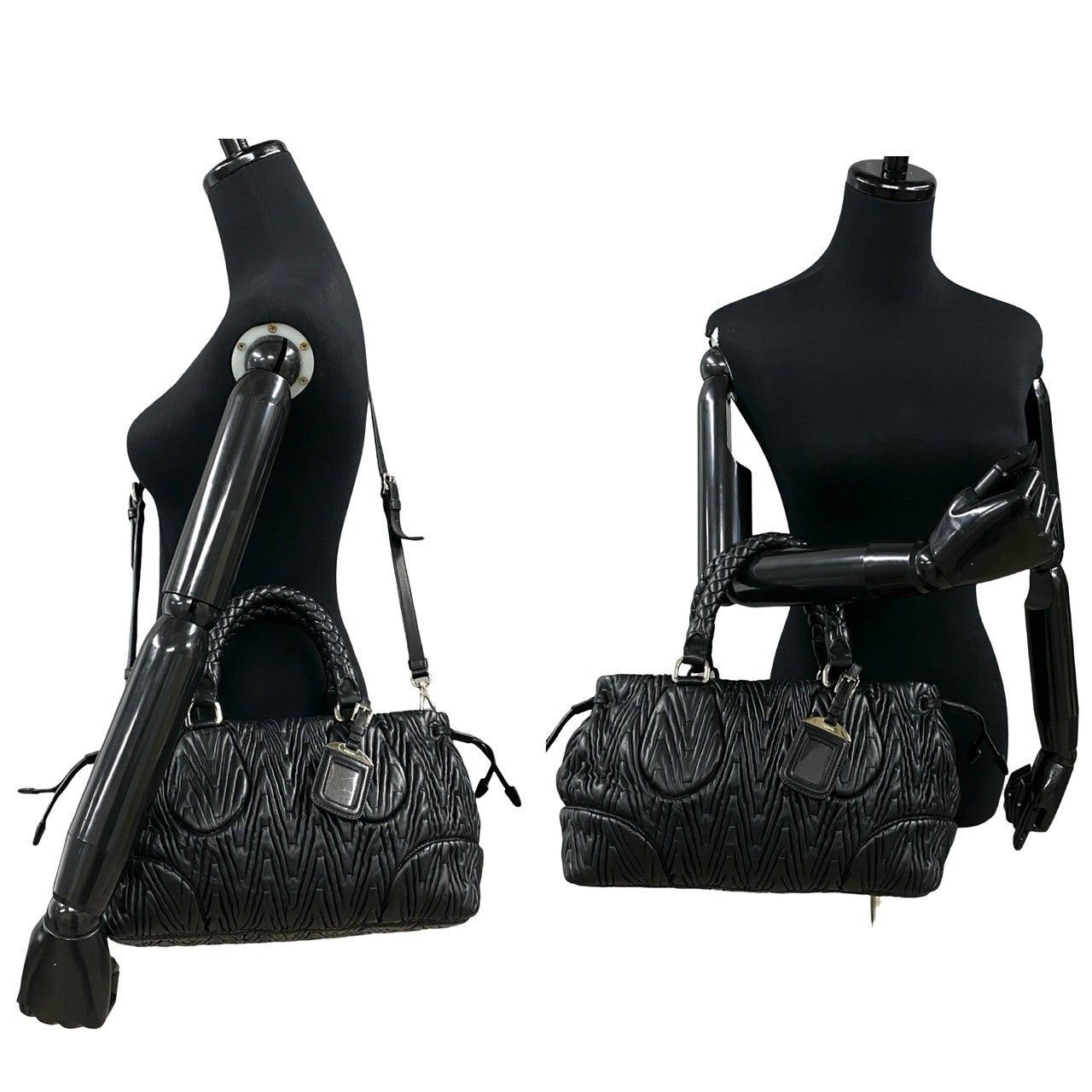 Prada Prada Shoulder Bag Black Leather Size ONE SIZE - 2 Thumbnail