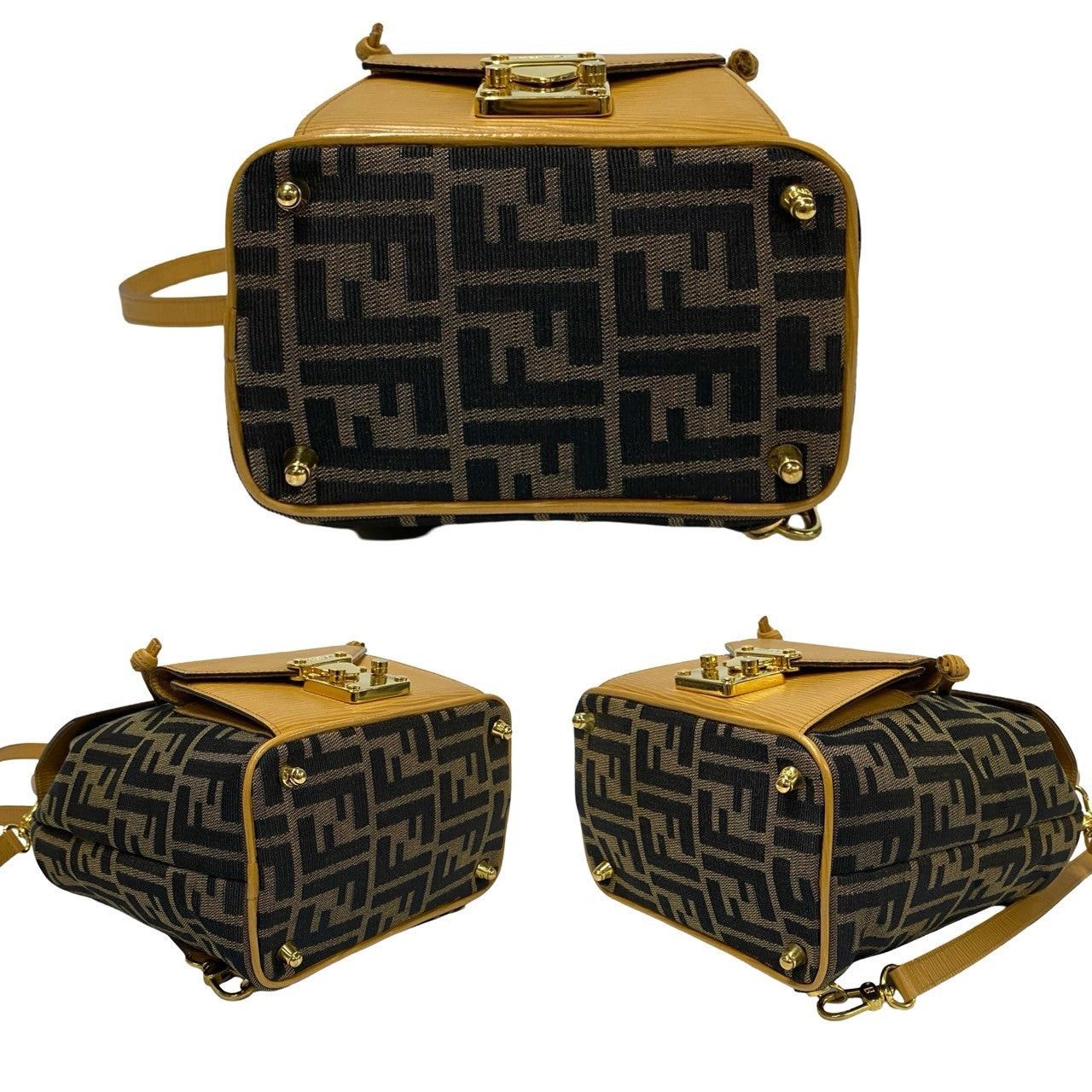 Fendi Fendi Backpack Brown Cotton Size ONE SIZE - 6 Thumbnail
