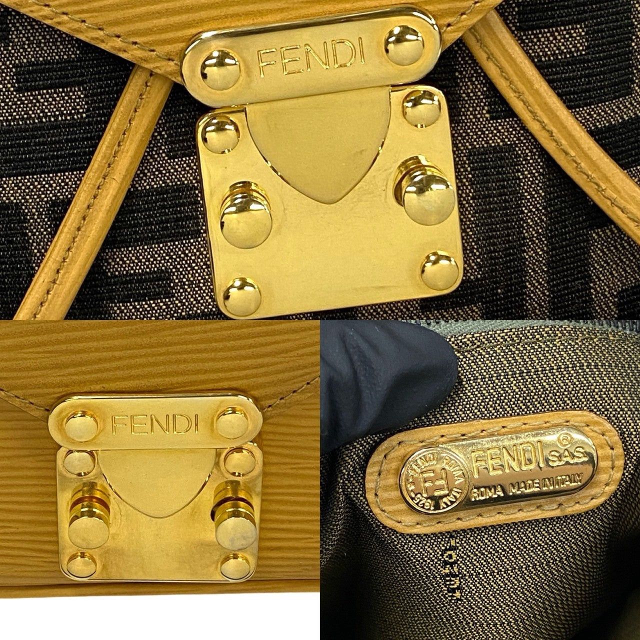 Fendi Fendi Backpack Brown Cotton Size ONE SIZE - 3 Thumbnail