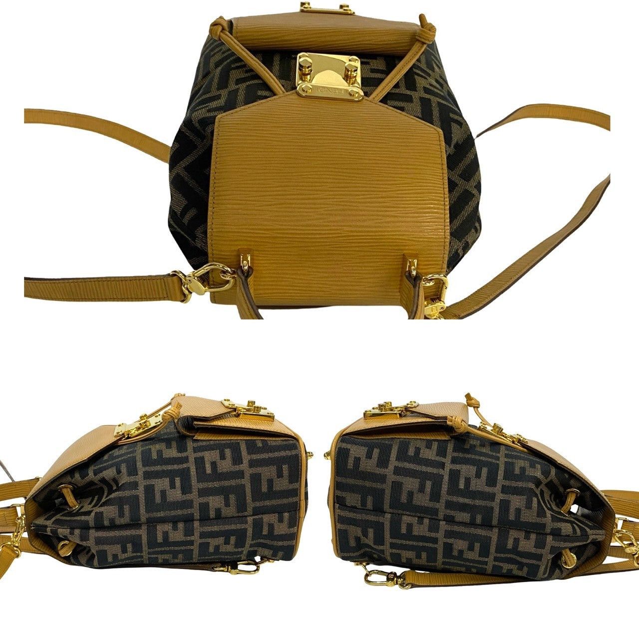 Fendi Fendi Backpack Brown Cotton Size ONE SIZE - 5 Thumbnail