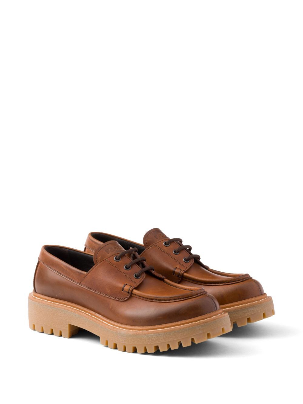 Prada LEATHER LACE-UP LOAFERS Size US 6 / IT 36 - 2 Thumbnail