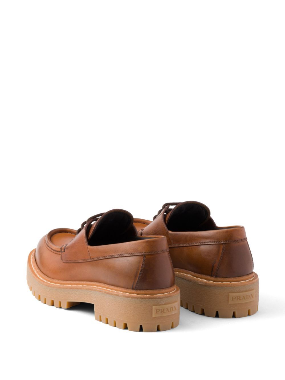 Prada LEATHER LACE-UP LOAFERS Size US 9 / IT 39 - 4 Thumbnail