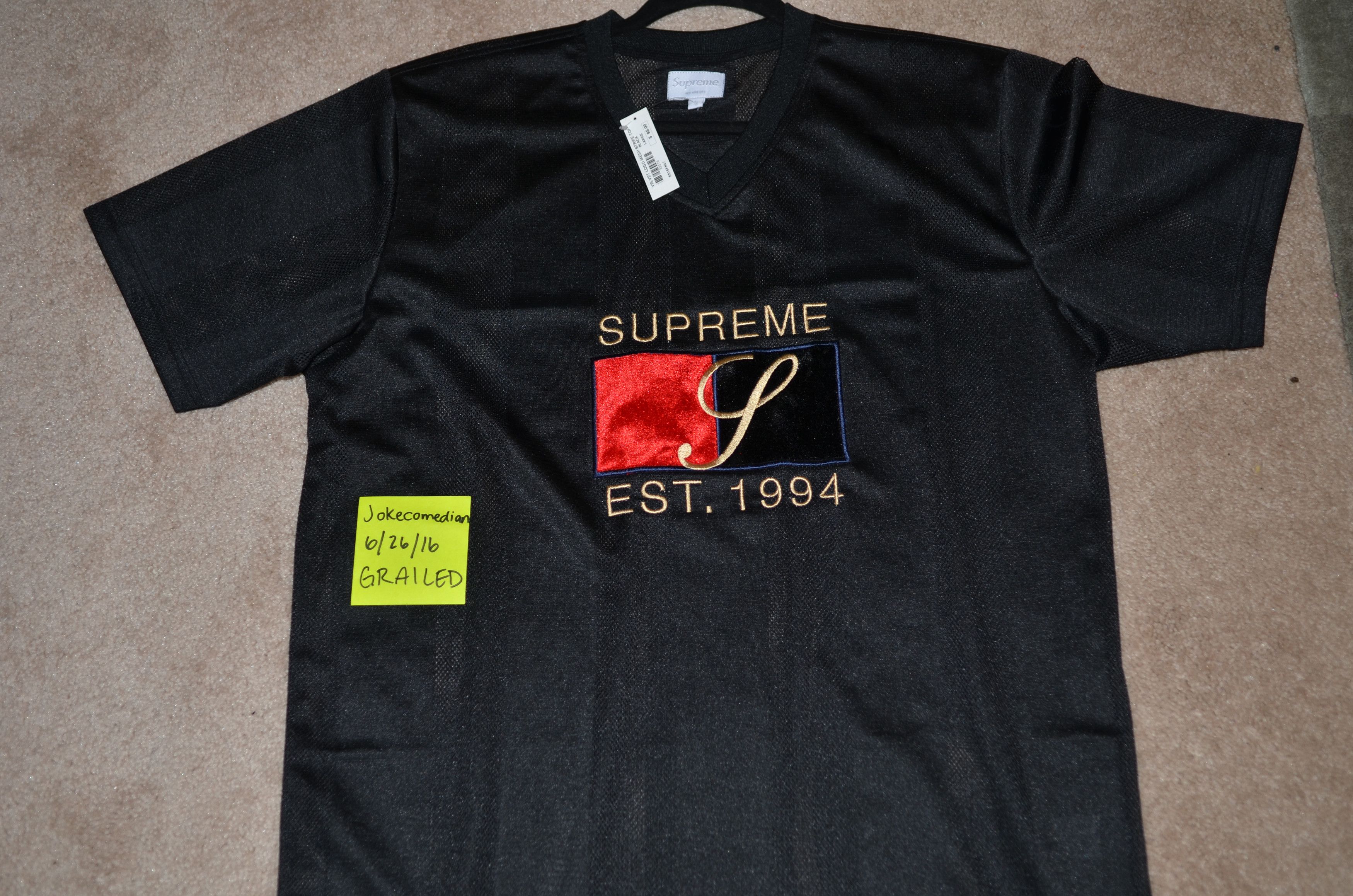 Supreme Supreme Velvet Logo Mesh Stripe Top | Grailed