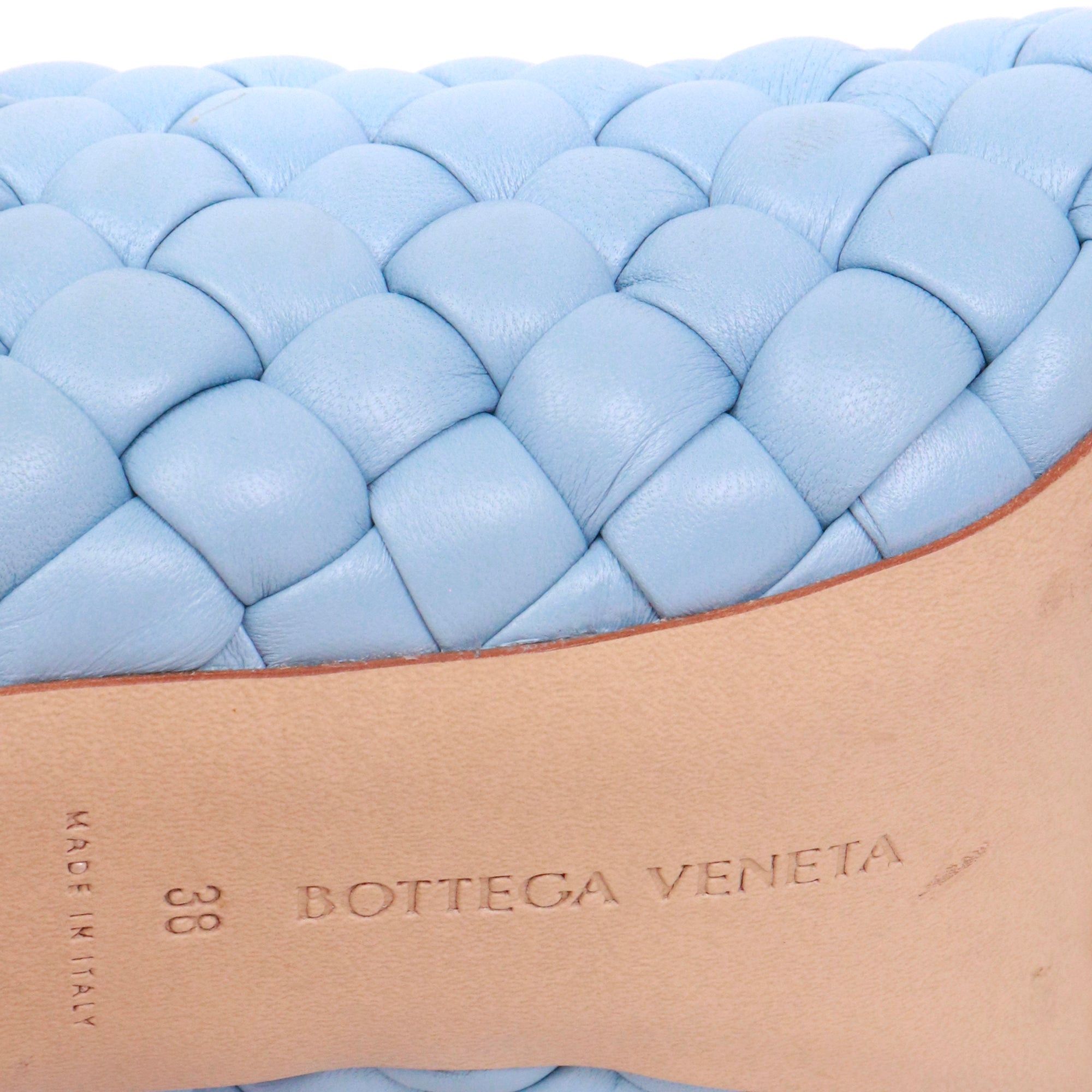 Bottega Veneta BOTTEGA VENETA - Bottega Veneta mules in ice blue leather (T38) Size US 7 / IT 37 - 6 Thumbnail