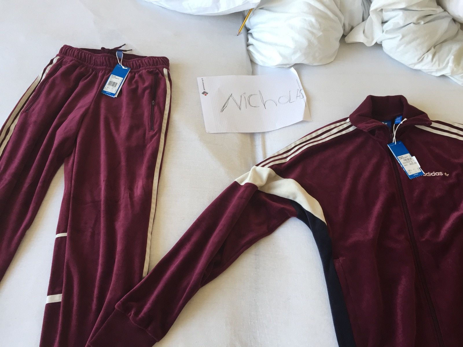 Adidas velour tracksuit burgundy online