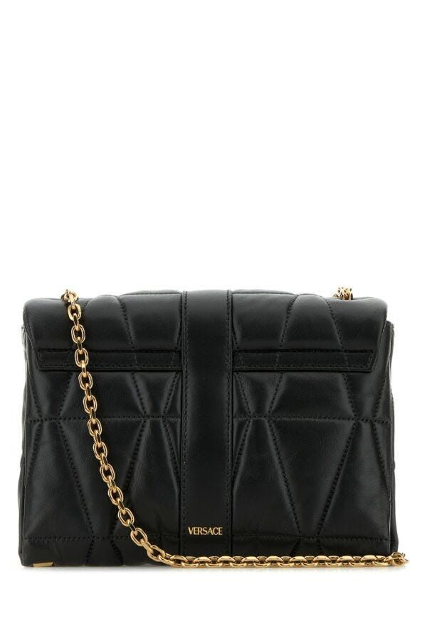 Versace Black Nappa Leather Kleio Shoulder Bag Size ONE SIZE - 5 Thumbnail