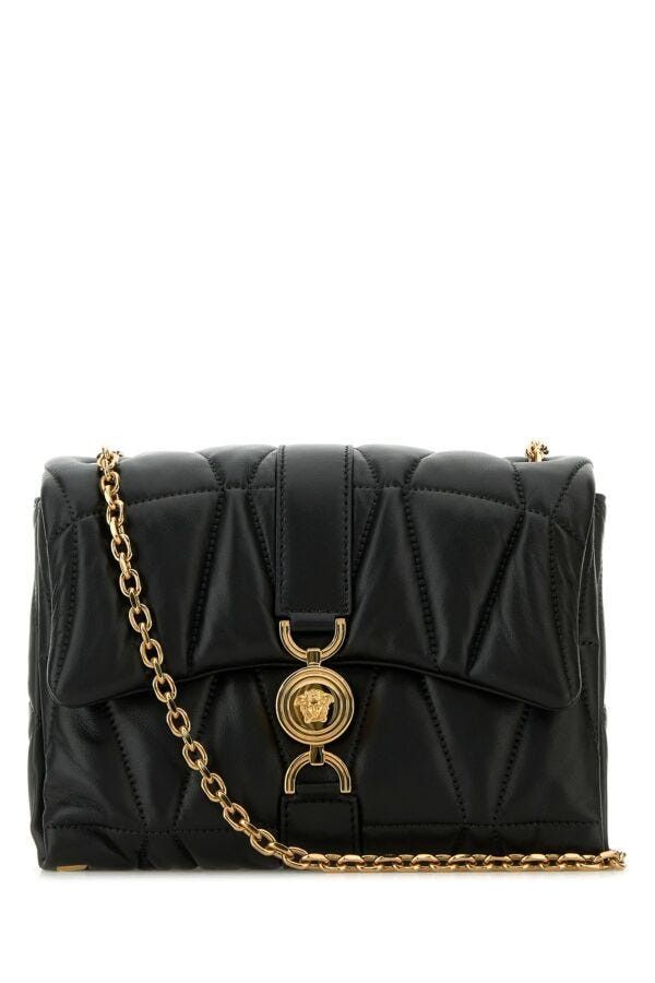 Versace Black Nappa Leather Kleio Shoulder Bag Size ONE SIZE - 3 Thumbnail