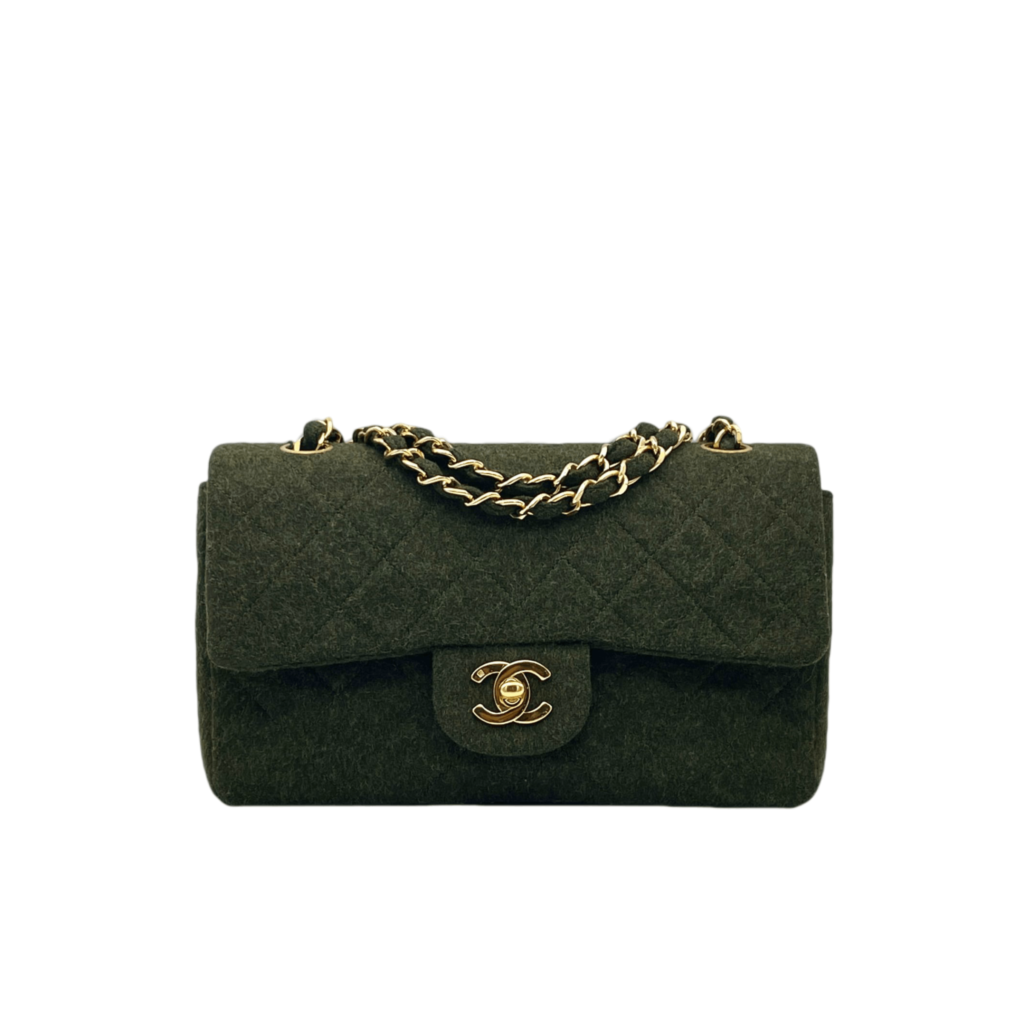 Chanel Chanel Matelasse Classic Flap 23 Wool Green Ghw Size ONE SIZE - 3 Thumbnail