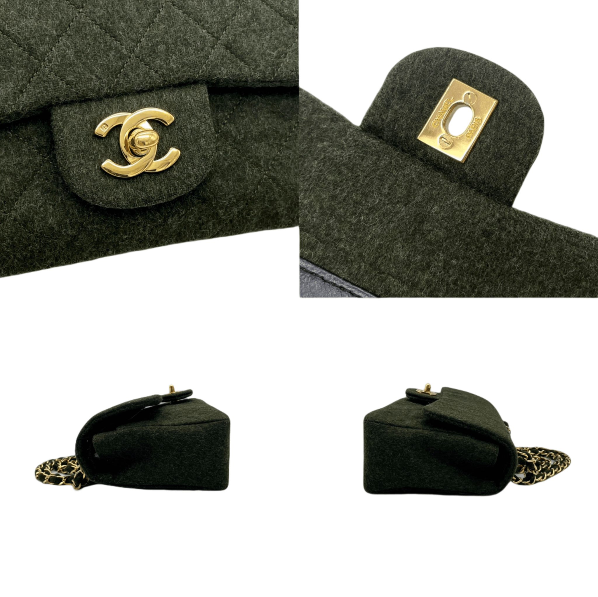Chanel Chanel Matelasse Classic Flap 23 Wool Green Ghw Size ONE SIZE - 8 Thumbnail