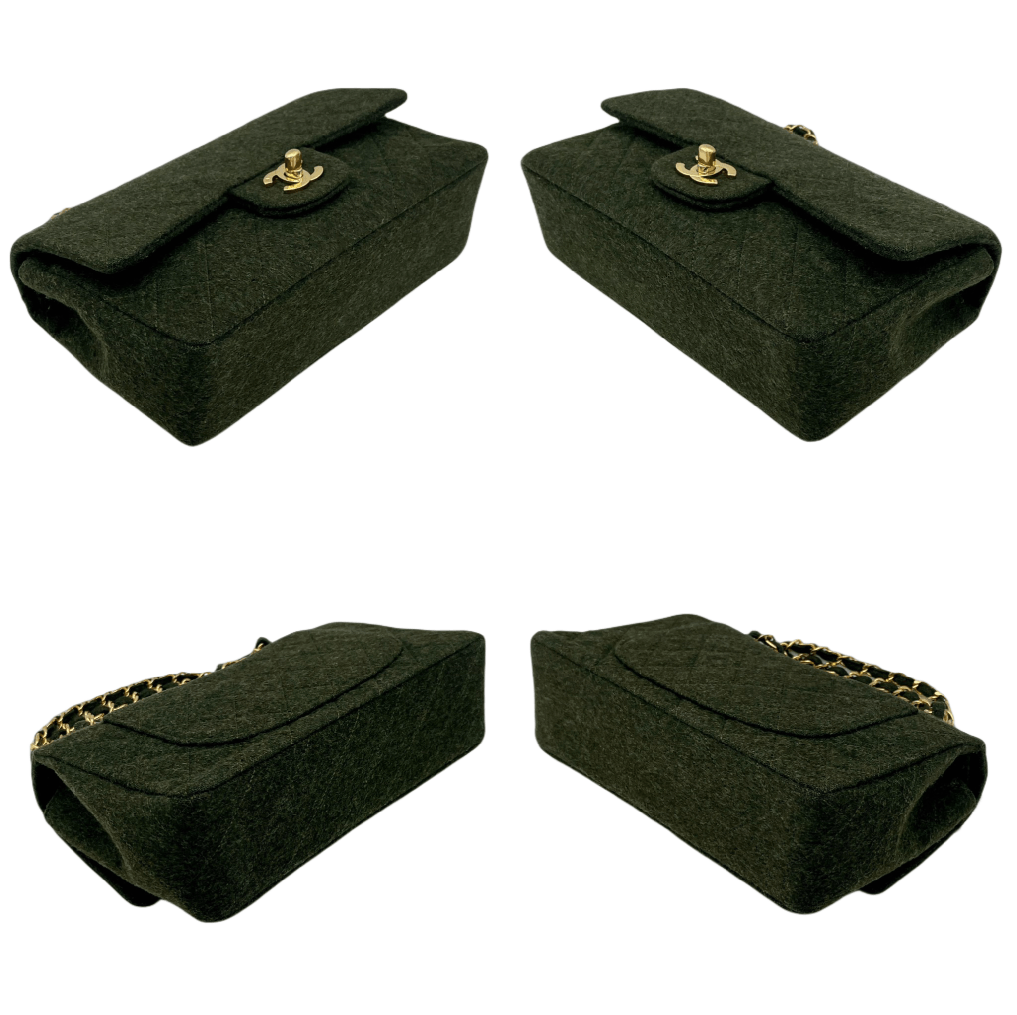 Chanel Chanel Matelasse Classic Flap 23 Wool Green Ghw Size ONE SIZE - 5 Thumbnail
