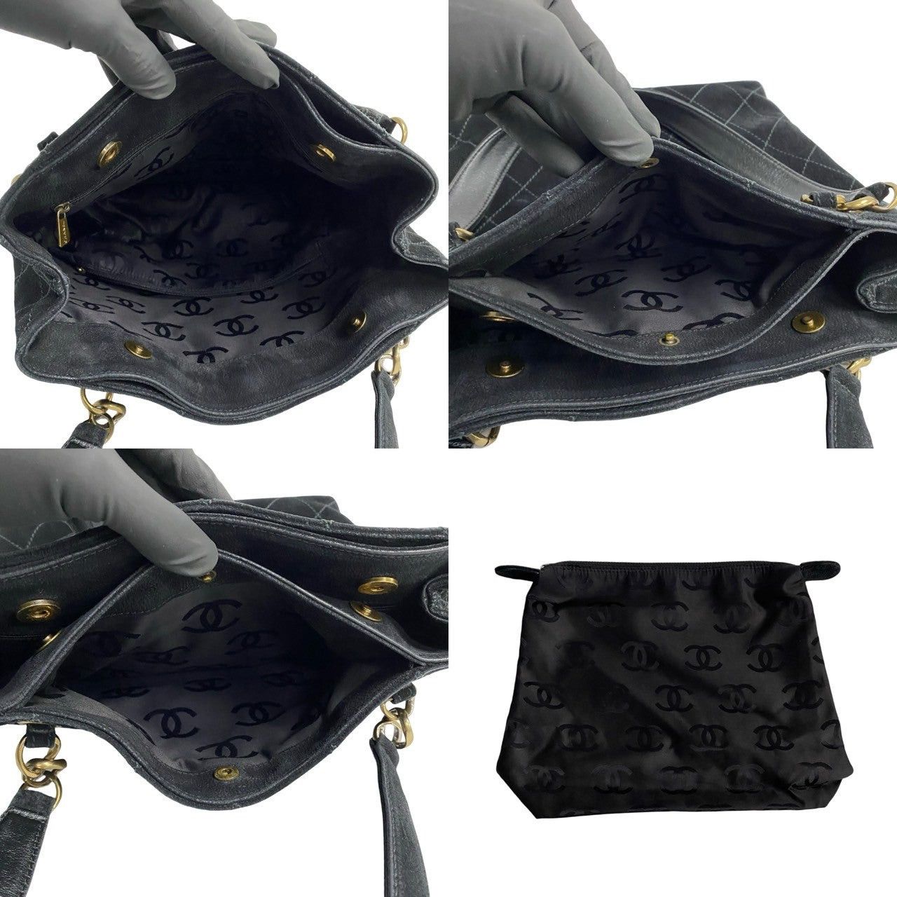 Chanel Chanel Tote Bag Black Suede / Nubuck Size ONE SIZE - 8 Thumbnail