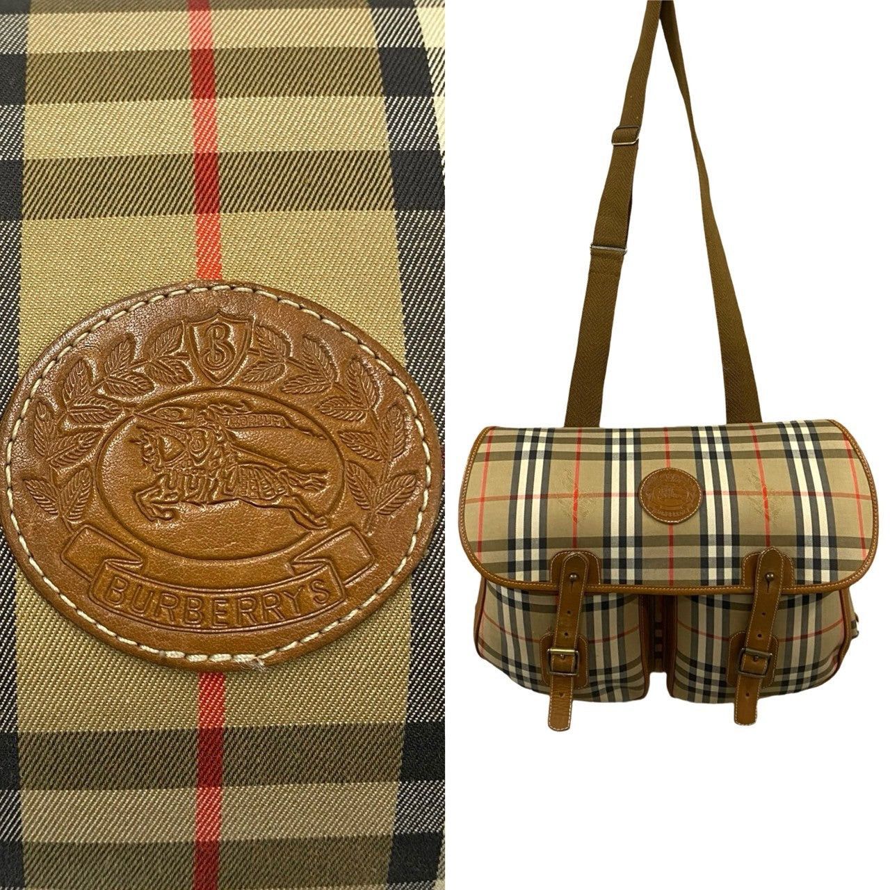 Burberry Burberry Shoulder Bag Brown Cotton Size ONE SIZE - 3 Thumbnail