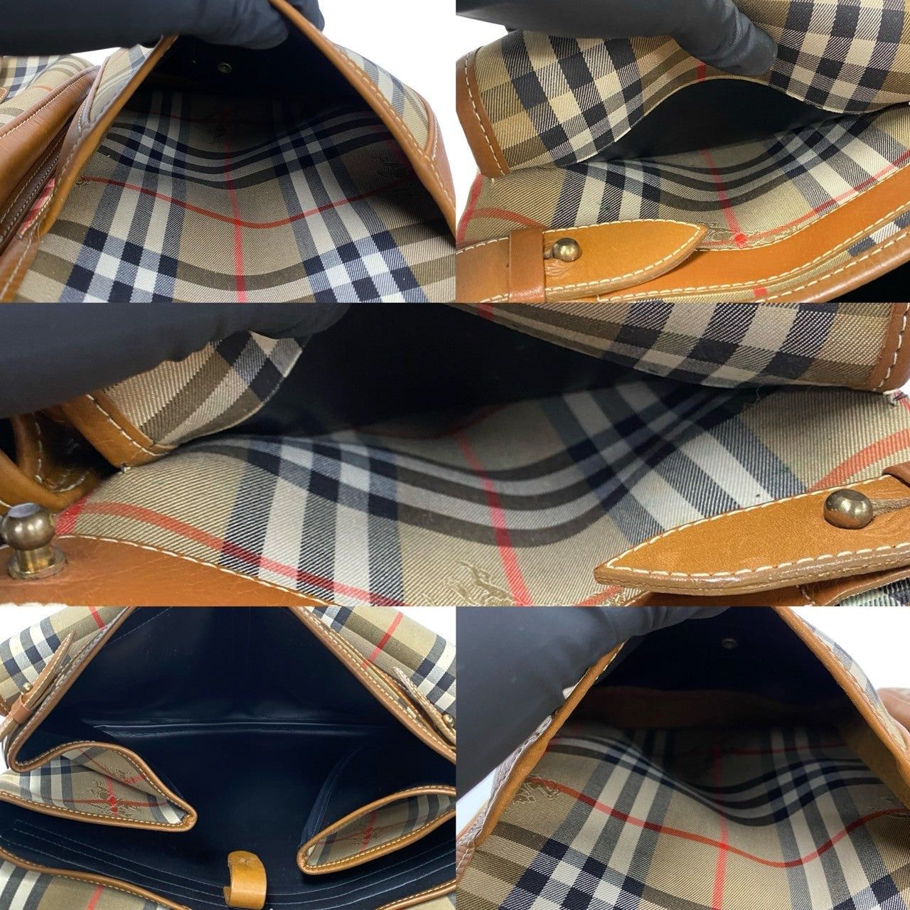 Burberry Burberry Shoulder Bag Brown Cotton Size ONE SIZE - 8 Thumbnail