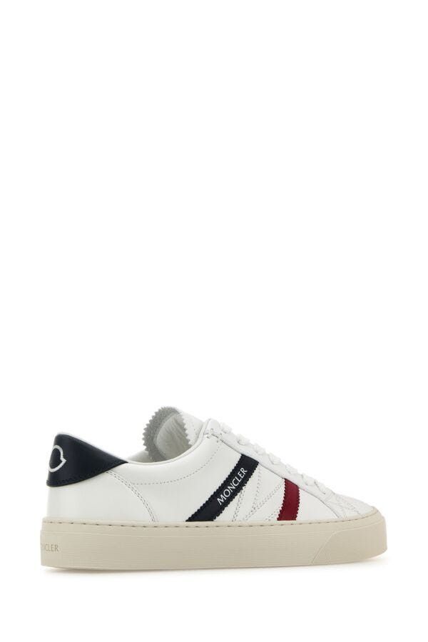 Moncler White Leather Monaco 2 Sneakers Size US 8 / IT 38 - 5 Thumbnail