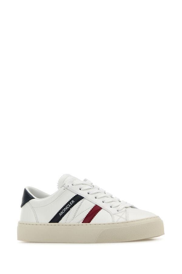 Moncler White Leather Monaco 2 Sneakers Size US 8 / IT 38 - 4 Thumbnail