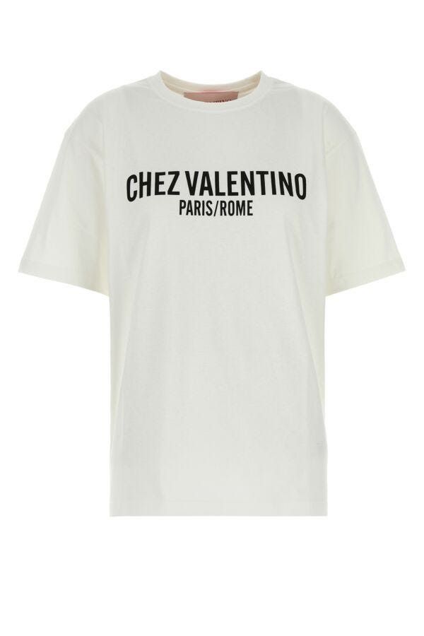 Valentino White Cotton T-Shirt Size M / US 6-8 / IT 42-44 - 3 Thumbnail