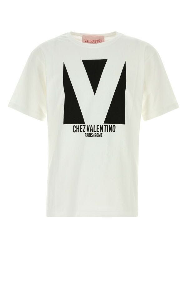Valentino White Cotton T-Shirt Size US L / EU 52-54 / 3 - 3 Thumbnail