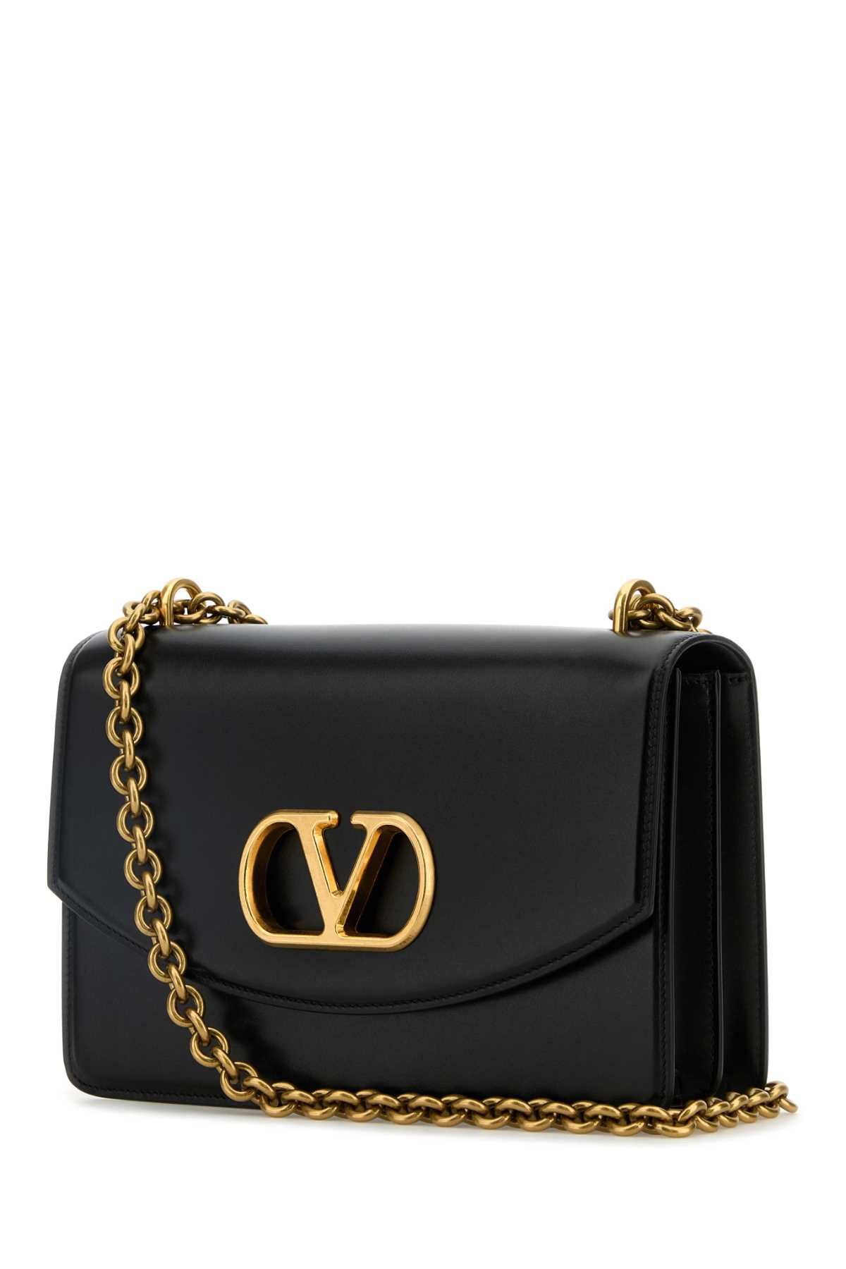 Valentino Black Leather Vain Shoulder Bag Size ONE SIZE - 2 Thumbnail