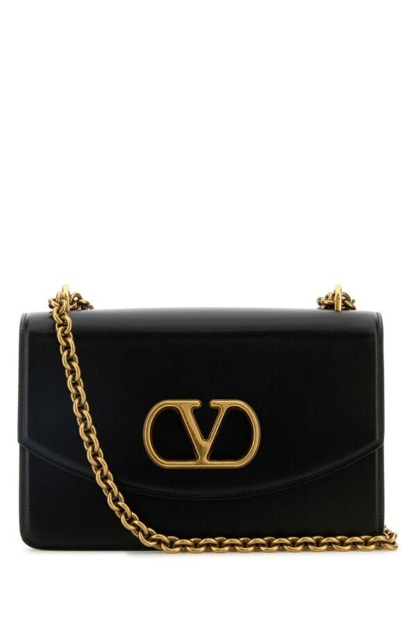 Valentino Black Leather Vain Shoulder Bag Size ONE SIZE - 3 Thumbnail