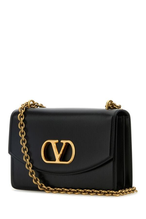 Valentino Black Leather Vain Shoulder Bag Size ONE SIZE - 4 Thumbnail