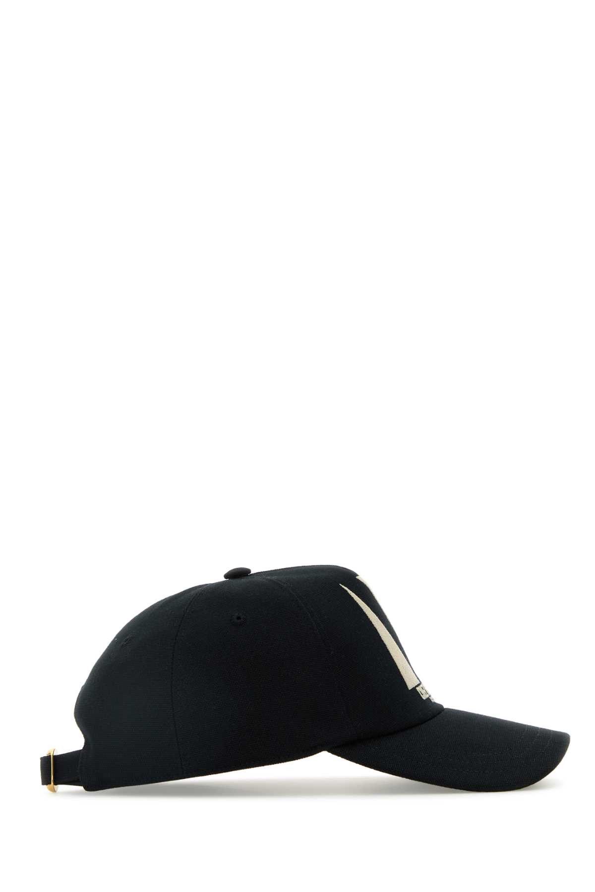 Valentino Black Cotton Baseball Cap Size ONE SIZE - 2 Thumbnail
