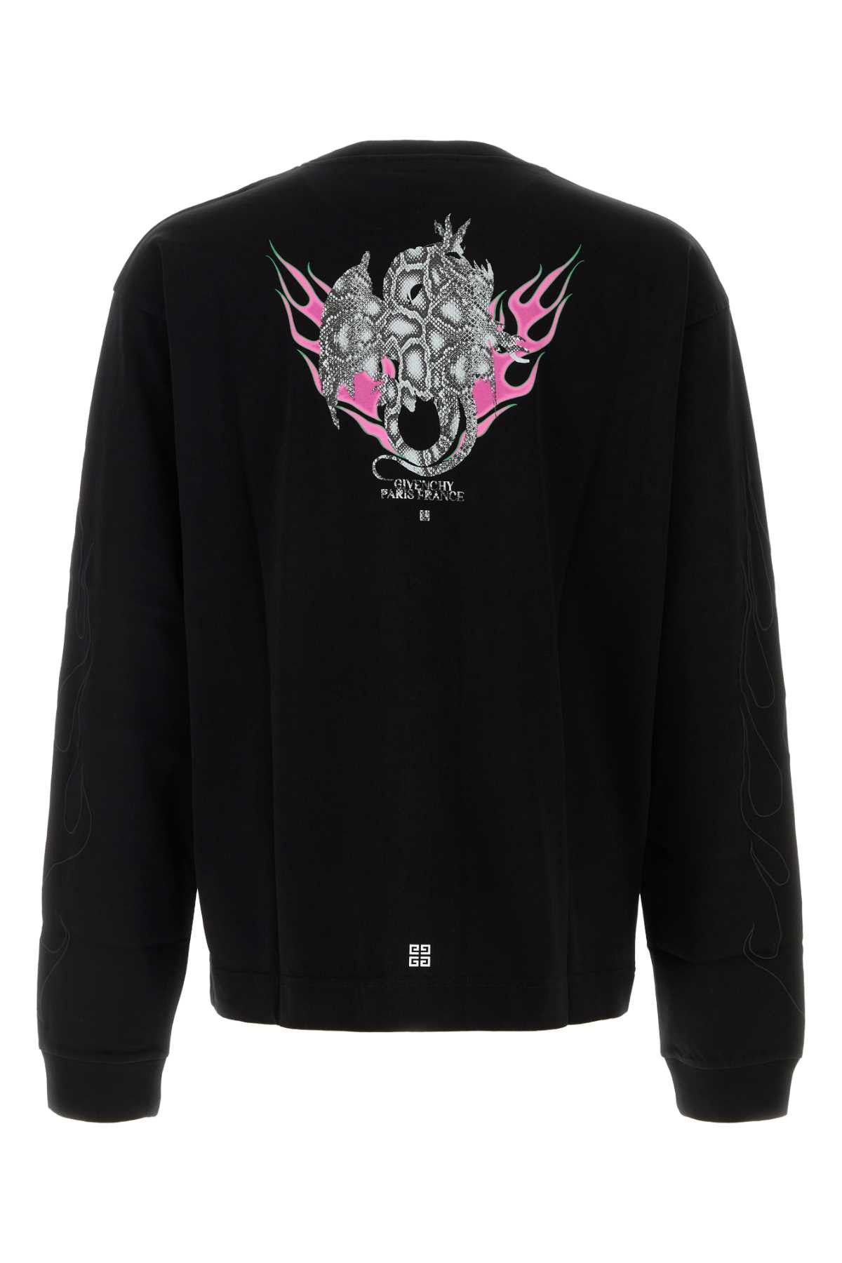 Givenchy Black Cotton T-Shirt Size US L / EU 52-54 / 3 - 2 Thumbnail