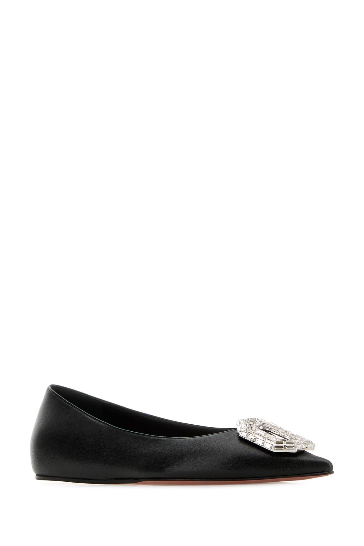 Amina Muaddi Camelia Flat Nappa Black White Buc Size US 11 / IT 41 - 2 Thumbnail