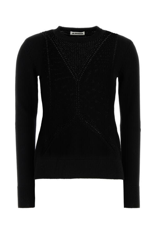Jil Sander Black Wool Blend Sweater Size S / US 4 / IT 40 - 3 Thumbnail