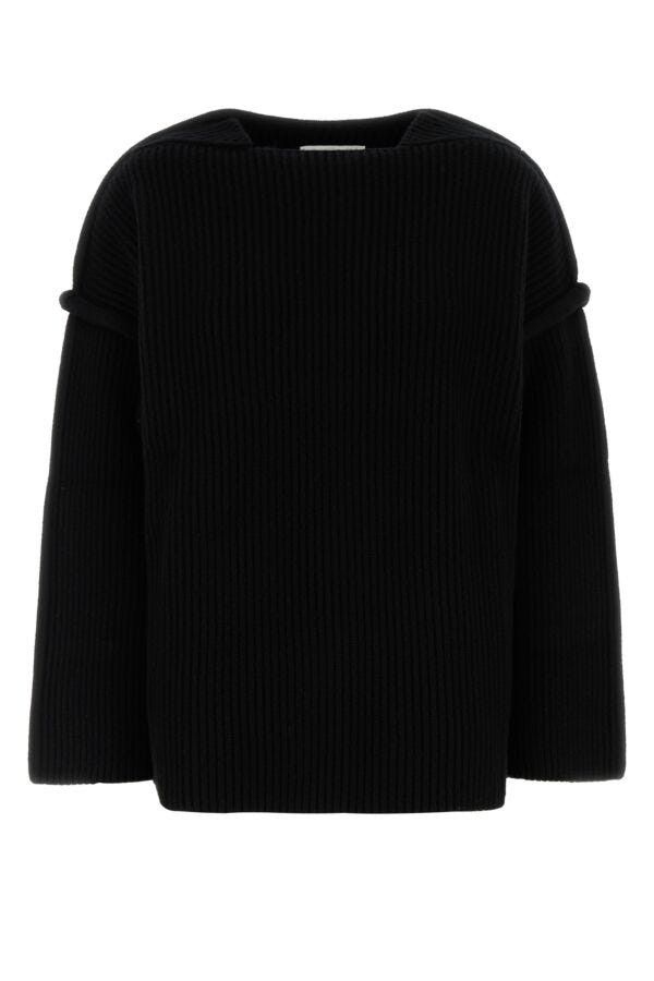 Jil Sander Black Wool Sweater Size S / US 4 / IT 40 - 3 Thumbnail