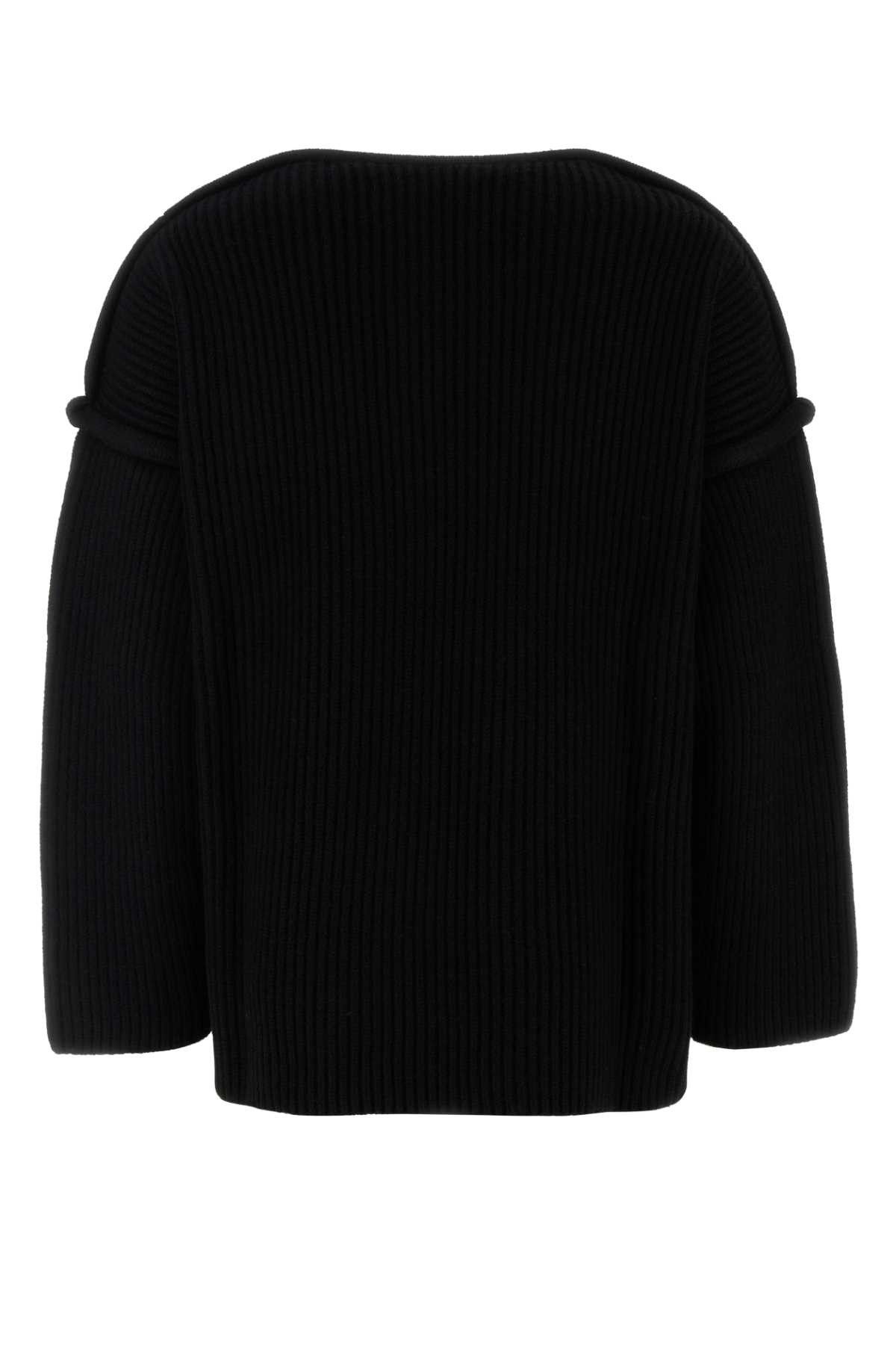 Jil Sander Black Wool Sweater Size S / US 4 / IT 40 - 2 Thumbnail