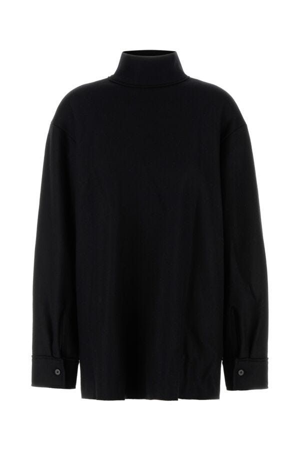 Jil Sander Black Wool Blend Blouse Size S / US 4 / IT 40 - 3 Thumbnail